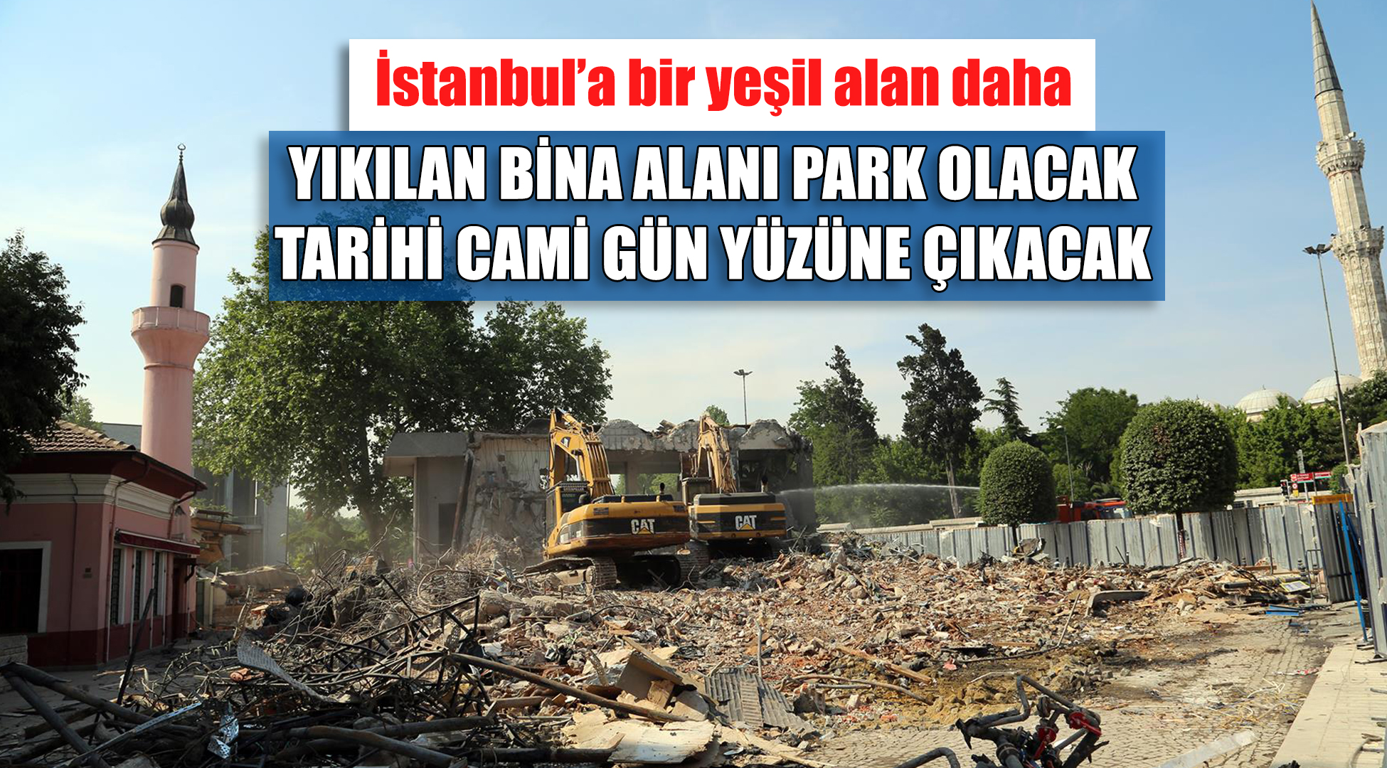 İstanbul Fatih'te yıkılan bina alanı parka dönüştürülüyor