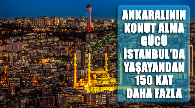 Ankaralının ev alma gücü İstanbulludan 150 kat daha fazla